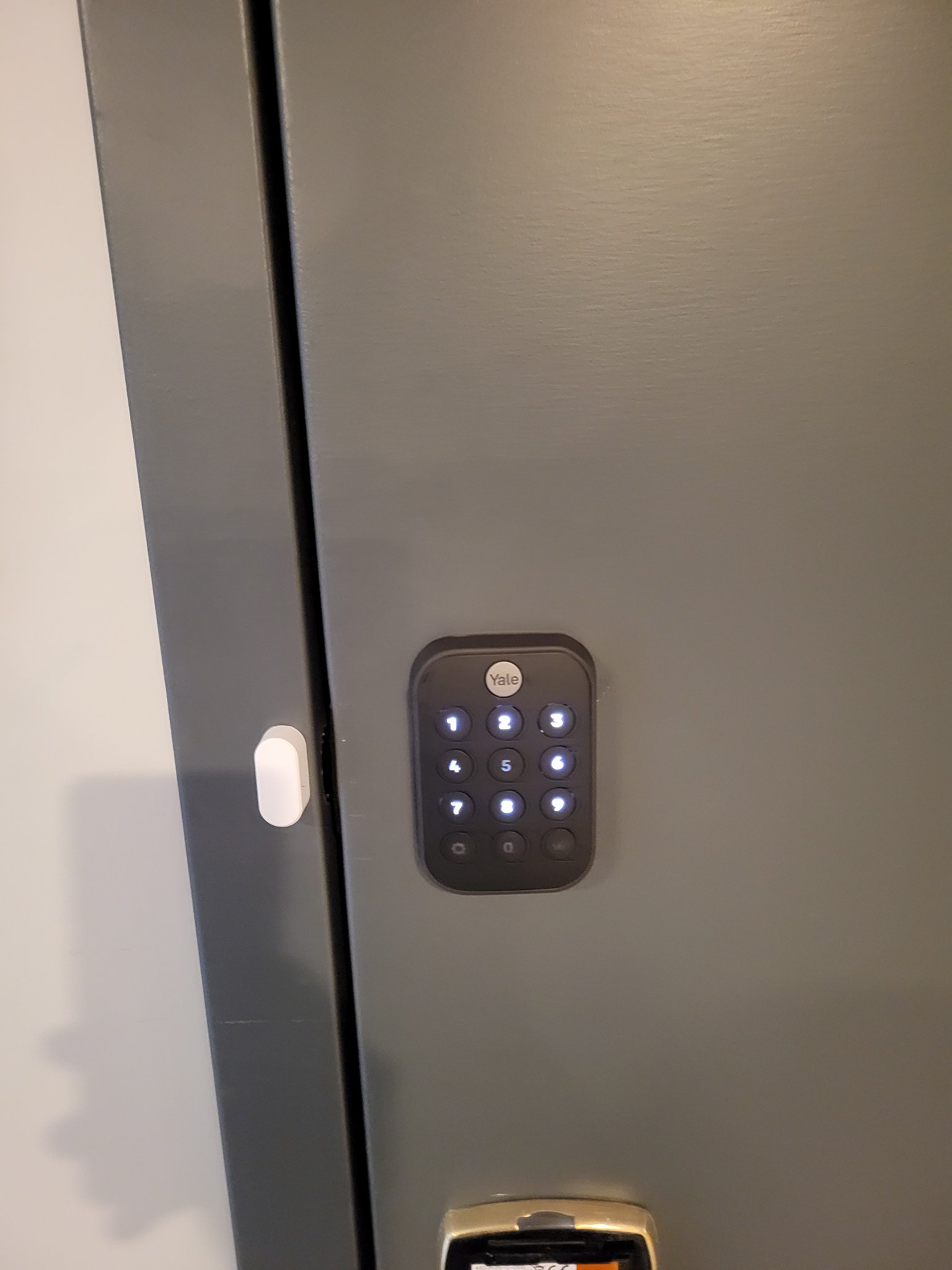 Yale keypad smart lock on a residential door