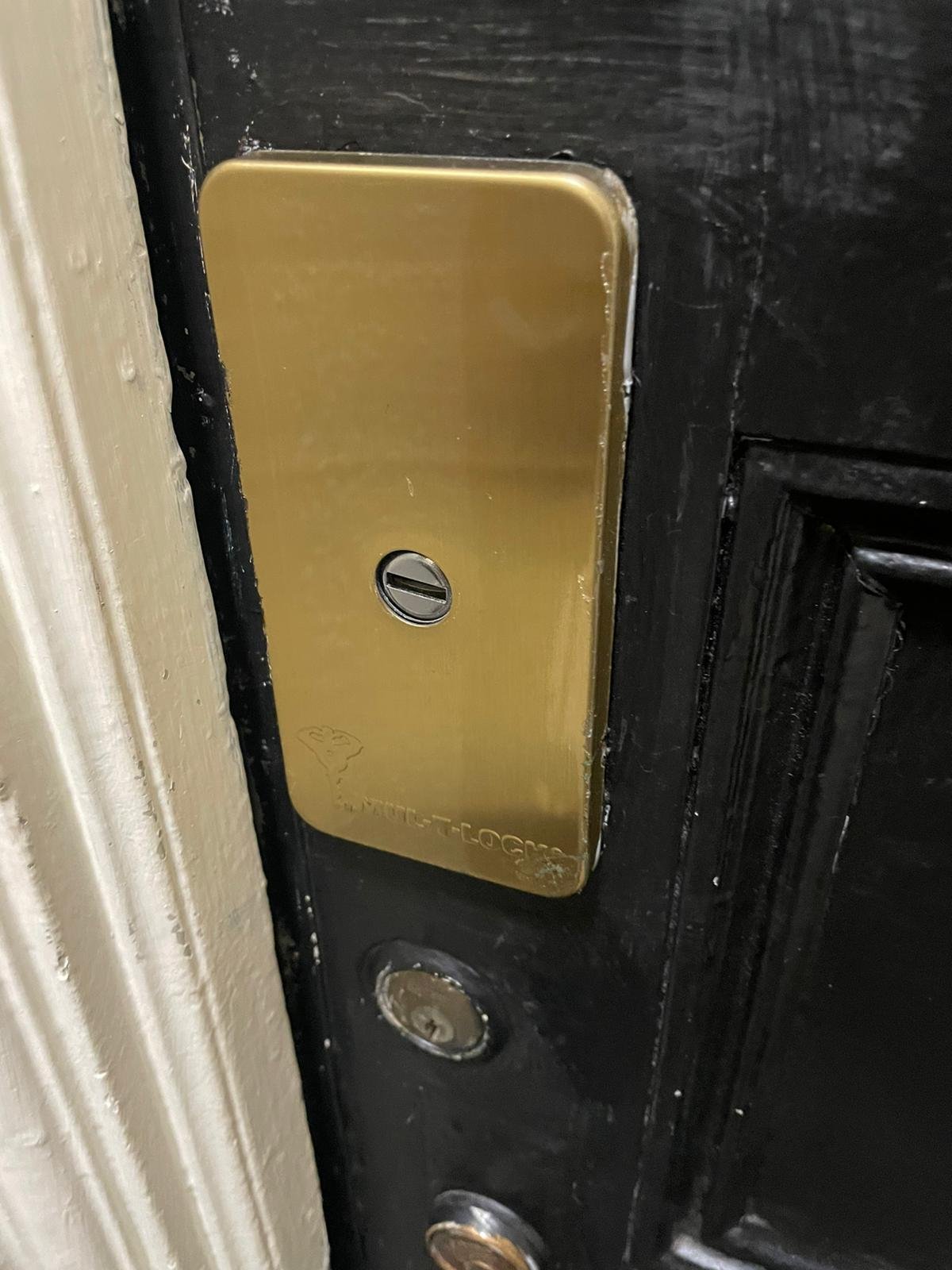 Mul-T-Lock plate, interior side of a door