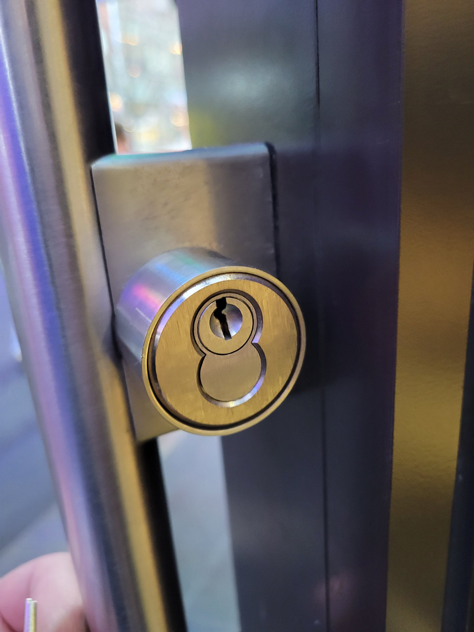 High-security cylinder, close-up